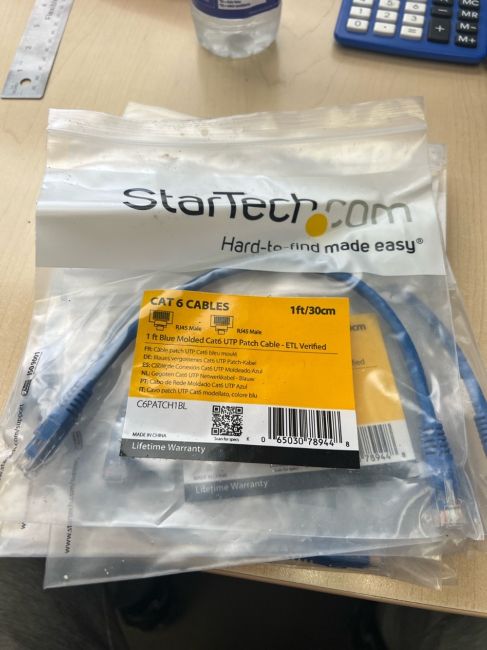 9 New StarTech.com Blue Cat6 Patch Cable - 1ft